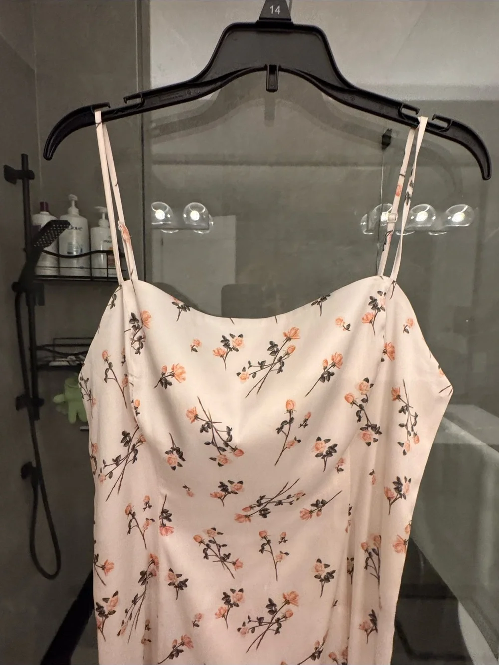 Sunday Best Cream Slip Dress with Peach Floral Print - Picture 2 of 5